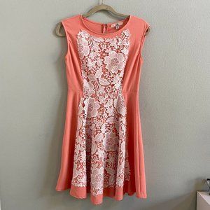Peach Skate Style Dress with Lace Detailing